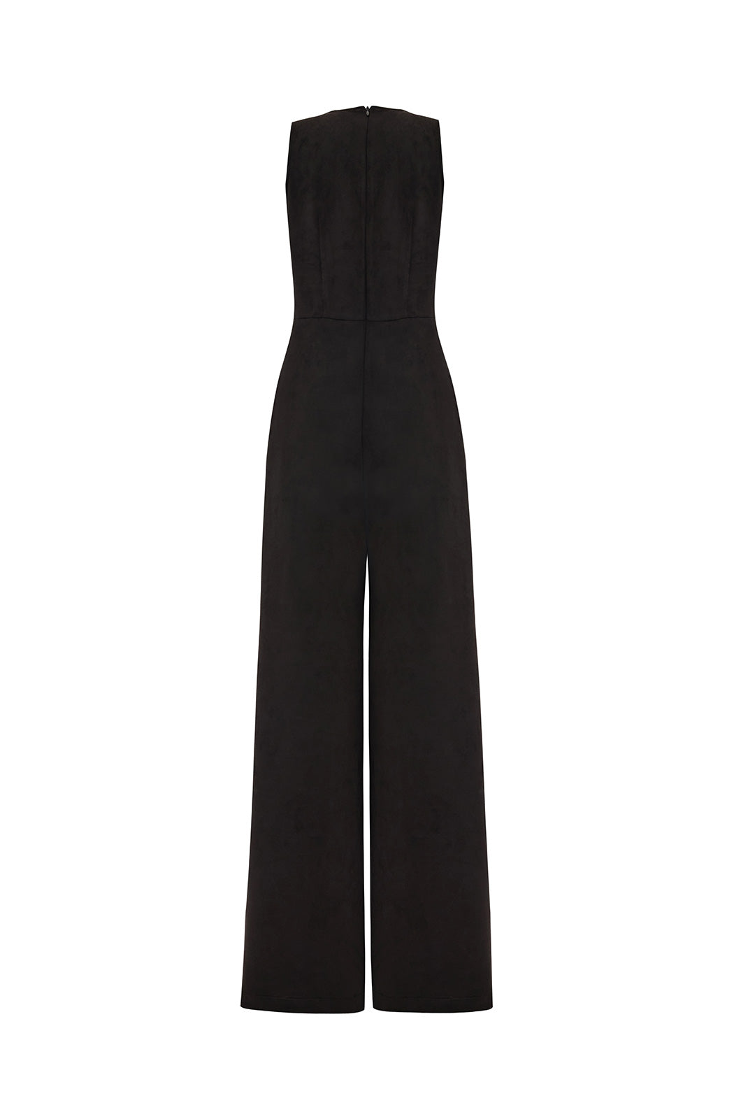 TRAFALGAR - Black Vegan Suede Jumpsuit