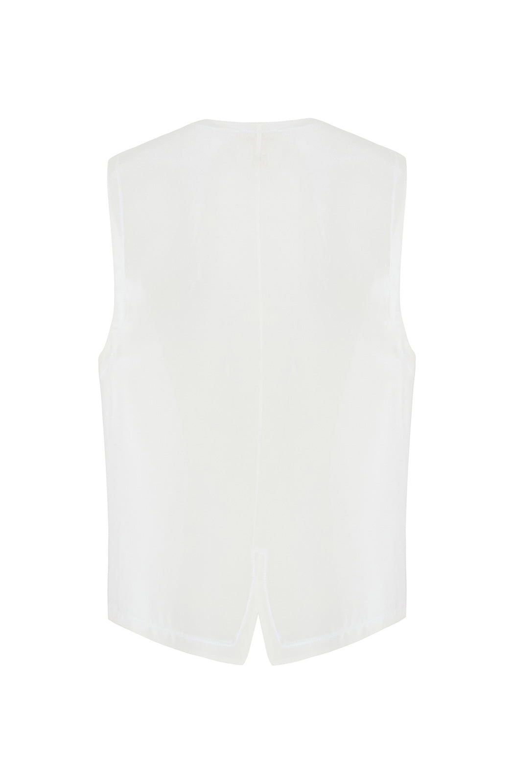 MOSHE X LANIL DESIGN - White Silk Sleeveless Shirt