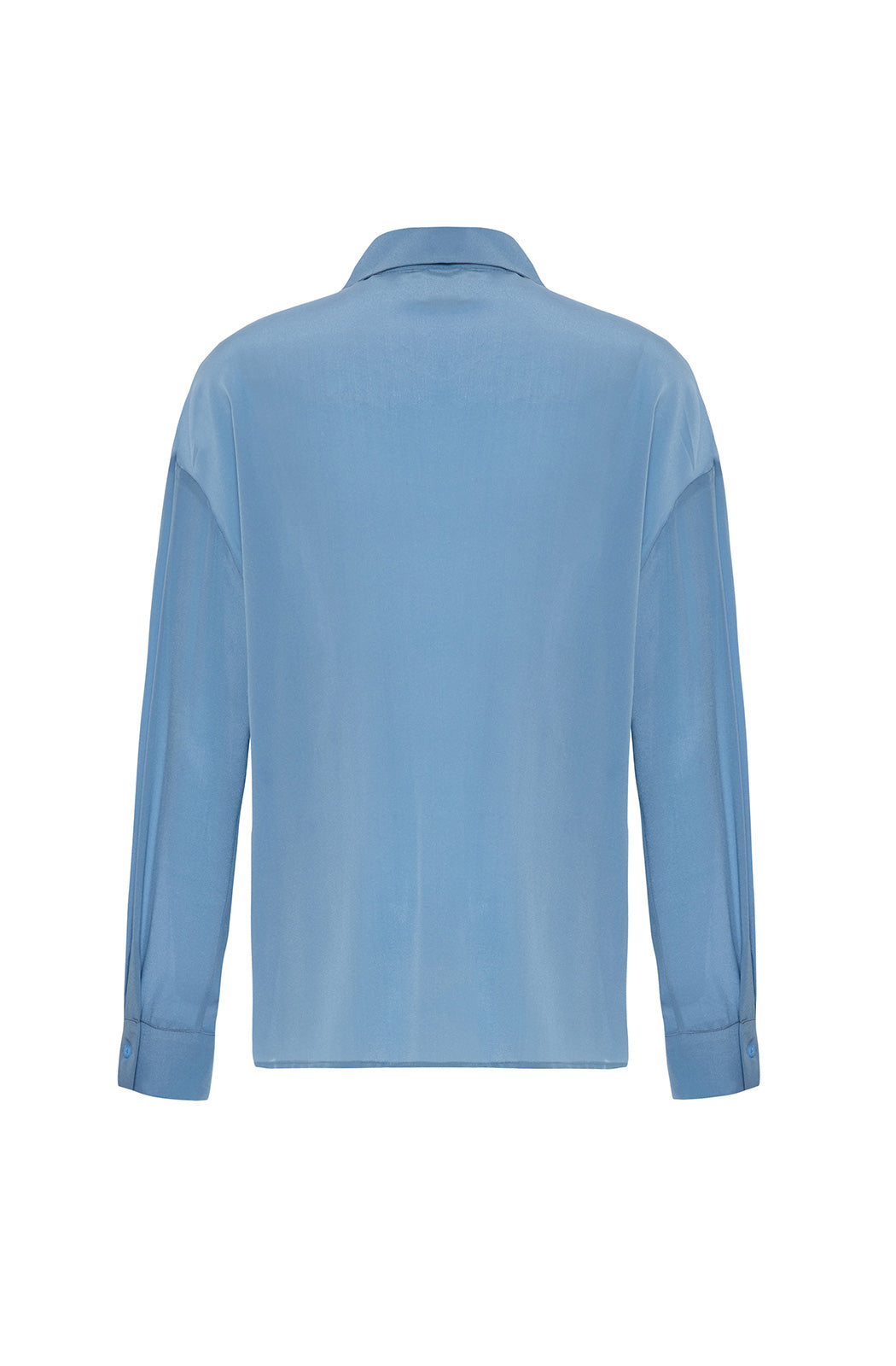VELORIA SILKY - Sky Blue Scarf Neck Blouse