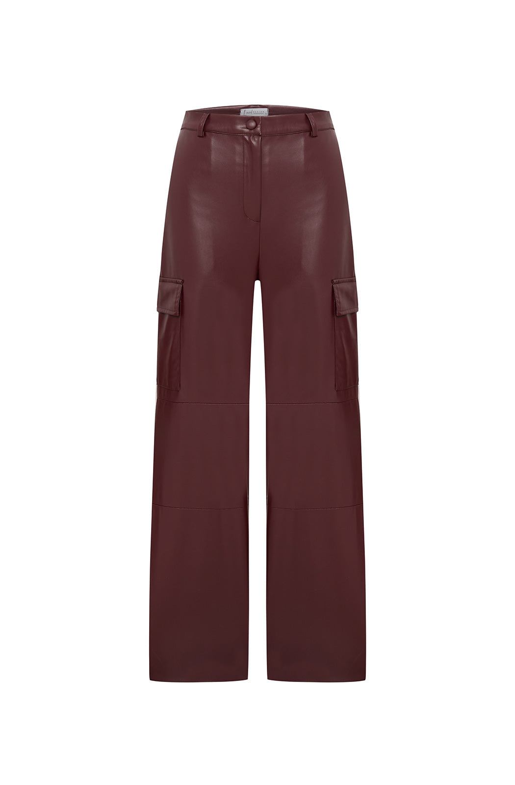 SOHO - Burgundy Vegan Leather Cargo Trousers