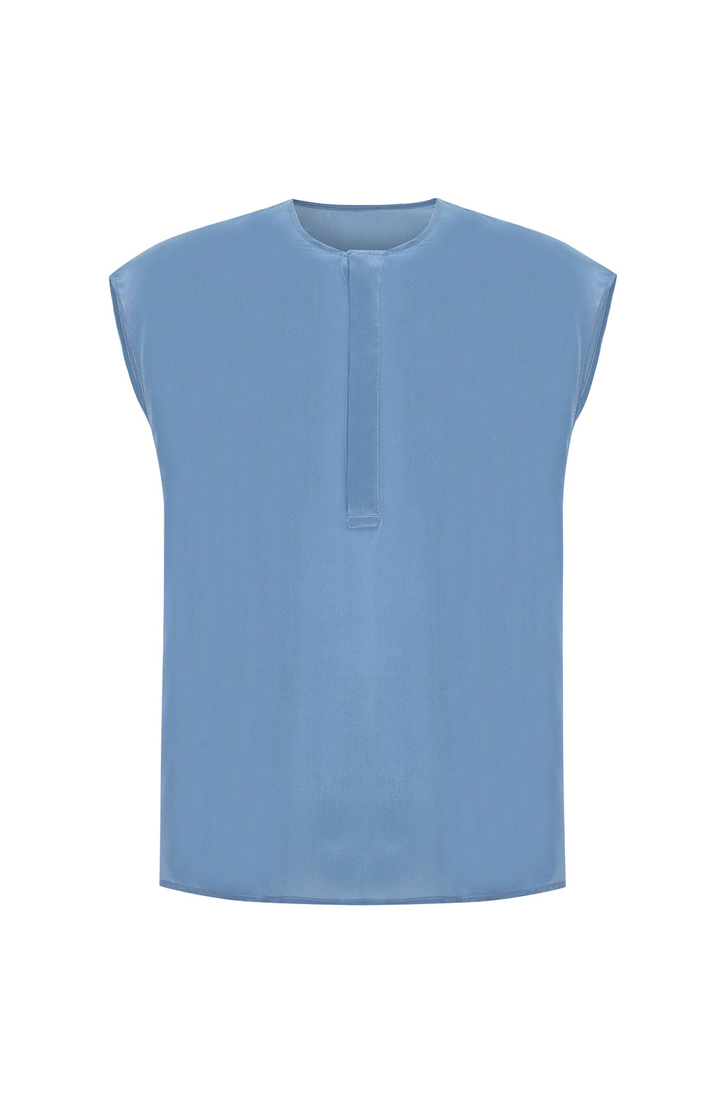 MOSHE X LANIL DESIGN - Sky Blue Silk Sleeveless Shirt
