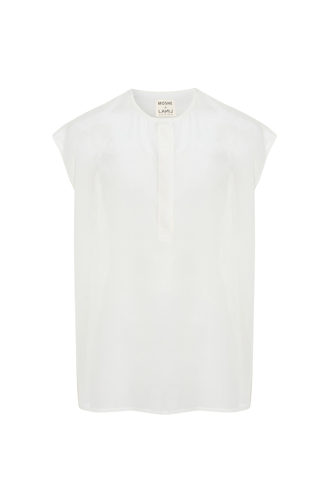 MOSHE X LANIL DESIGN - White Silk Sleeveless Shirt