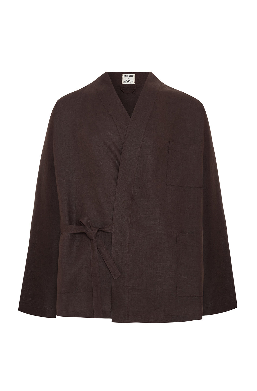 MOSHE X LANIL DESIGN - Brown Pure Linen Kimono Jacket