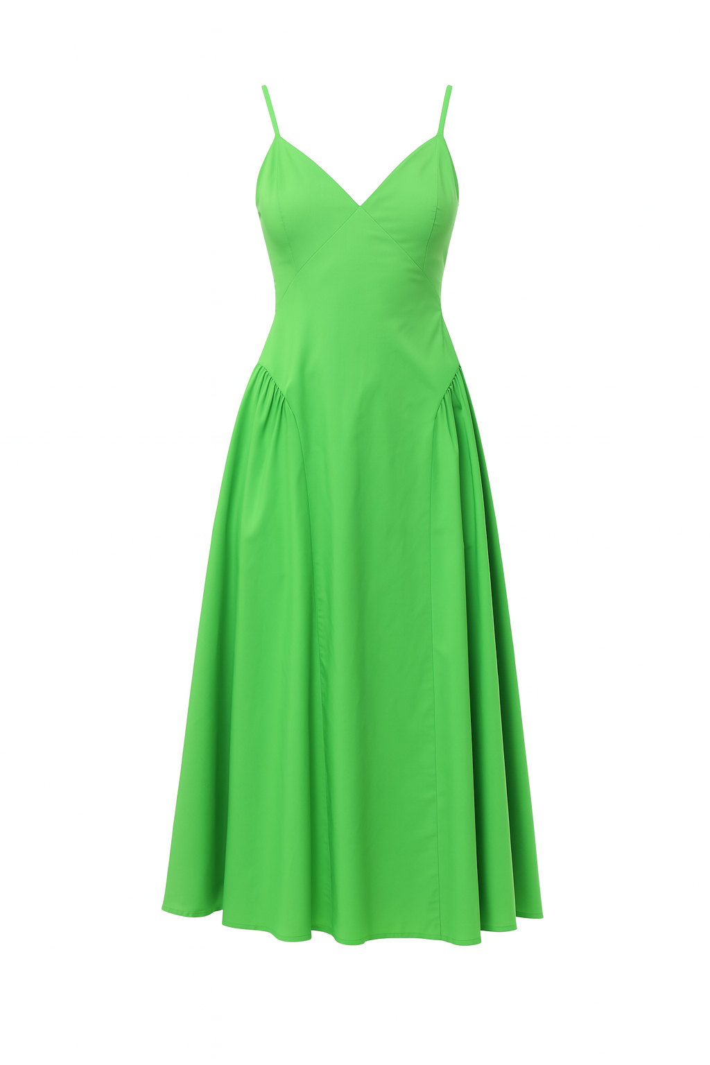 VELORIA - Poplin Charm Green Dress