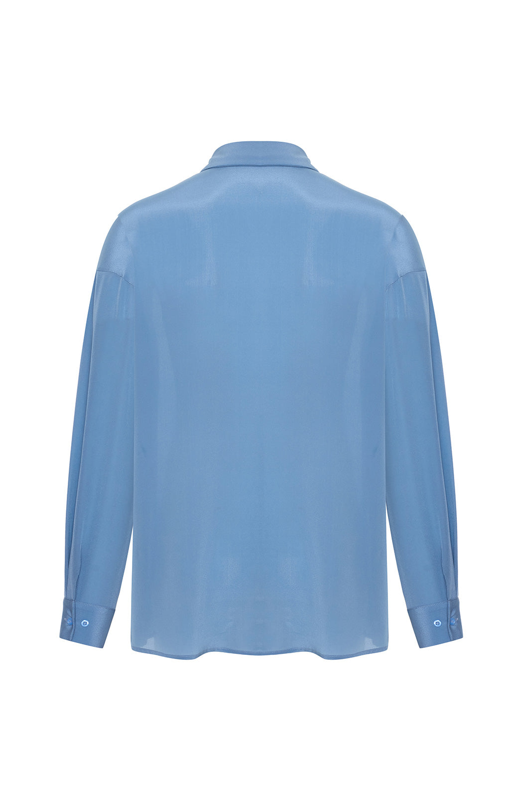 MOSHE X LANIL DESIGN - Sky Blue Silk Blouse with Scarf Detail