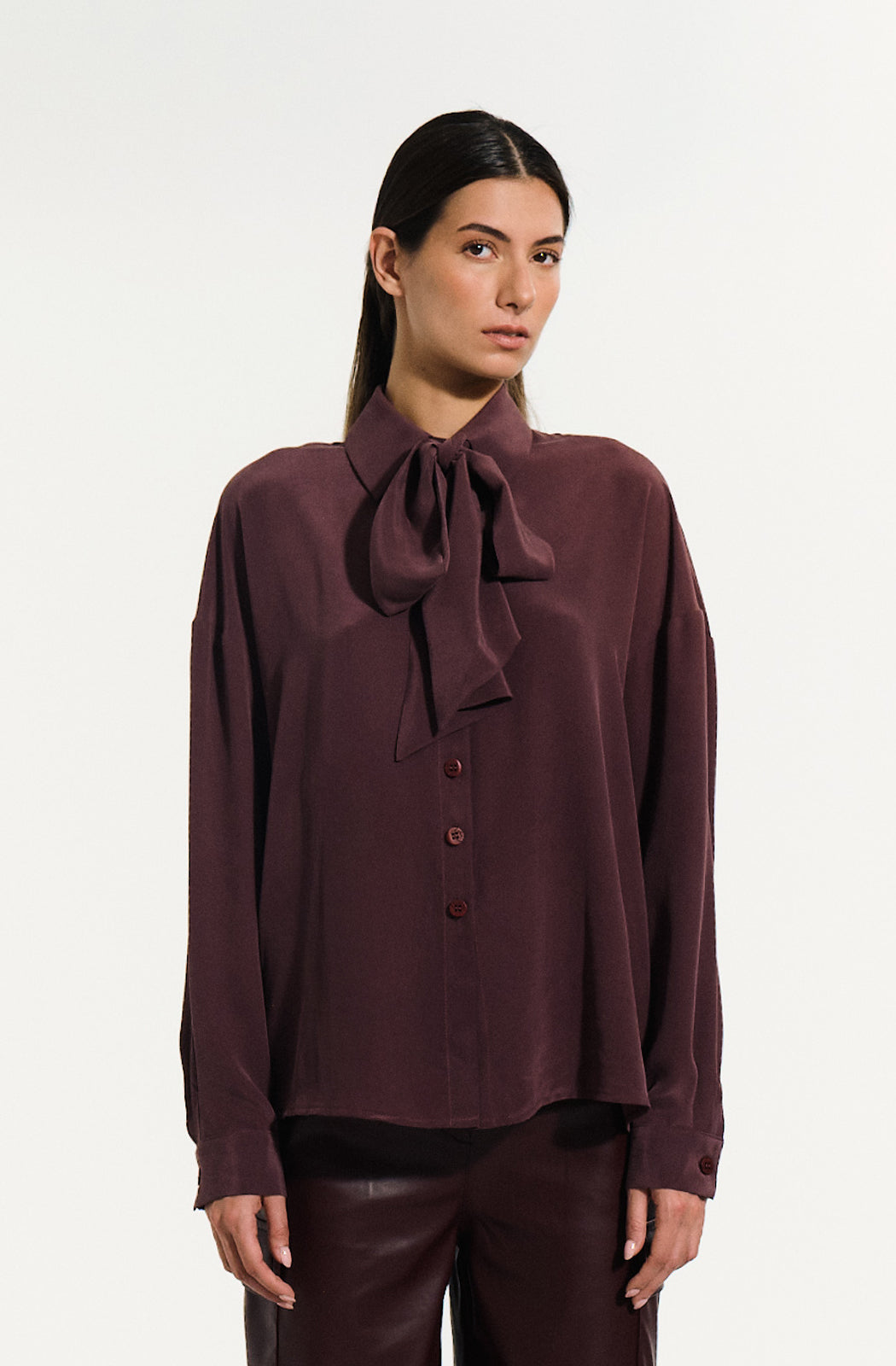 BLOOMSBURY - Burgundy Silk Shirt