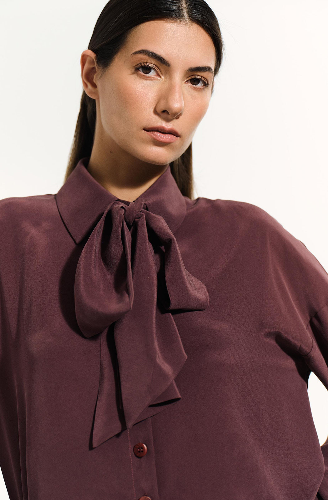 BLOOMSBURY - Burgundy Silk Shirt