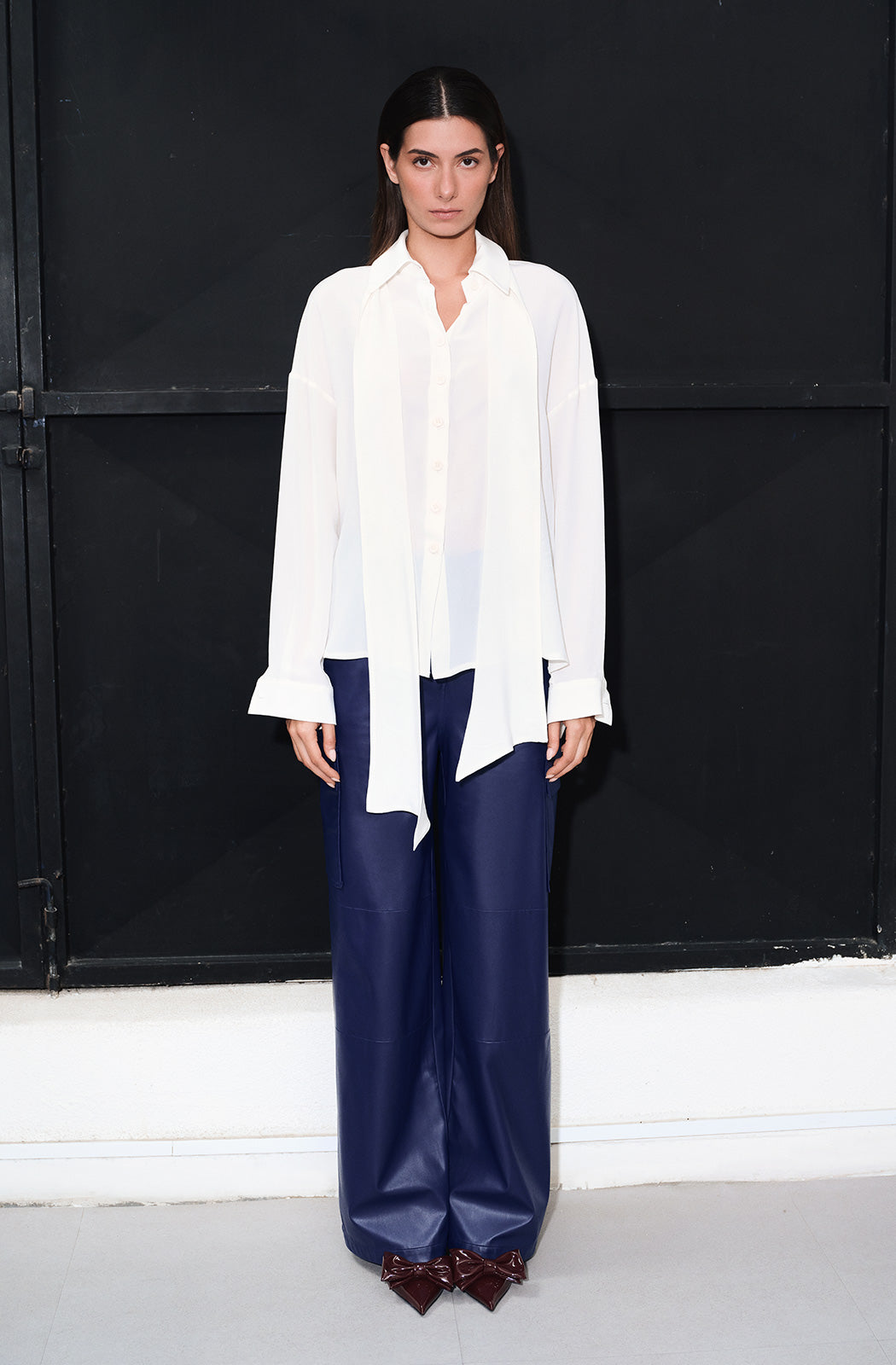 SOHO - Midnight Blue Vegan Leather Cargo Trousers