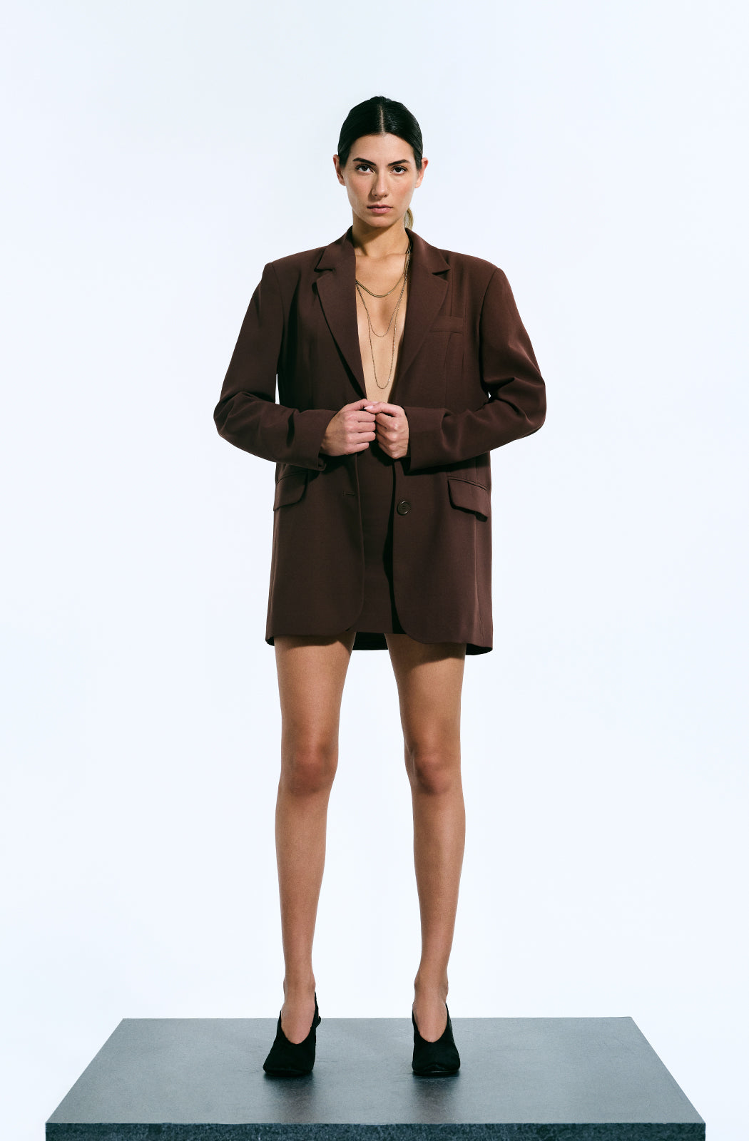 PICACADILLY - Brown Jacket and Mini Skirt